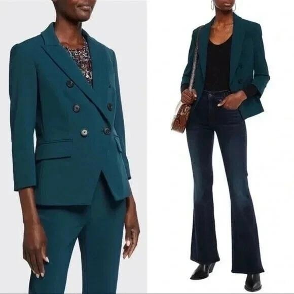 Veronica Beard Jackets & Blazers - Veronica Beard Empire dickey blazer size 8 teal double breasted $695